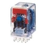 Ρελέ Μεσαίο Χρονικό Ευρείας Τετράγωνη Βάση 2 Επαφες 230VΑC