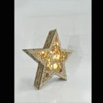 Φωτιζόμενο Ξύλινο Αστέρι 28Χ28Χ5 Μπαταρίας