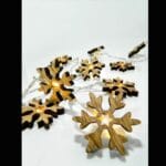 Χριστουγεννιάτικα 10 Led Μπαταρίας Ξύλινες Χιονονιφάδες WW