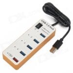 Hub 5Port USB 3.0 με Διακόπτη+Tροφοδοσία BYL-3011