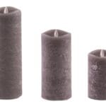 Κεράκια Διακοσμητικό Με Led Κορμός Ξυλάνθρακα Φ9x13cm