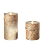 Κεράκια Διακοσμητικό Με Led Κορμός Φλοιός Σημύδα Φ10x13cm