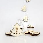 Χριστουγεννιάτικα 10 Led Μπαταρίας Σειρά Ξύλινα Δεντράκια