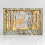 Ξύλινο Φωτιζόμενο Καδράκι Led Μπαταρίας 29X6X20