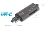 Αναγνώστης/Εγγραφέας Καρτών Type C-Micro Usb PT-369