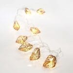 Χριστουγεννιάτικα 10 Led Μπαταρίας Σειρά Χάλκινα Μεταλλικά Φύλλα