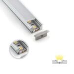 Προφίλ Αλουμινίου Χωνευτό ΜΟΝΟ 90ο Για Ταινία LED