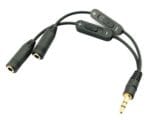 KD304810-1 Καλώδιο Splitter από jack 3.5mm σε 2x jack 3.5mm Volume Control POWERTECH