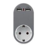 Προστατευτικό Υπέρτασης με 2 USB 5V 2.4A 250V 3680W ΓΚΡΙ