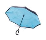 Ομπρέλα Kazbrella αντίστροφης δίπλωσης, λαβή σχήματος C, με θήκη, μπλε