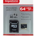 Κάρτα Μνήμης GIGASTONE Micro SDXC UHS-I 64GB CLASS10