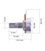 Ποτενσιόμετρα με Άξονα Χωρίς Διακόπτη 1ΚΩ LIN 15mm