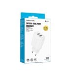 Τροφοδοτικό USB 220V/5.0V/2.4A Dual Λευκός Borofone BA37A Speedy
