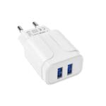 Τροφοδοτικό USB 220V/5.0V/2.4A Dual Λευκός Borofone BA37A Speedy