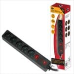 Πολύπριζο 220V 5 Θέσεων με Διακόπτη+ Προστασια ΥπέρταΤηλεφ 36011