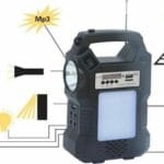 ΣΕΤ Ηλιακό Πάνελ Επαναφορτιζόμενο 3 Λάμπες + Φακός + MP3 GD-8017COB