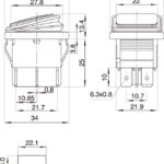 Διακόπτης Κούνιας Φαρδύς με Λαμπάκι 4P 250V 16A KCD4-201NW