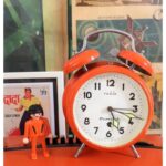 Ρολόι Δείκτες Καμπάνα Μηχανικό Μεταλικό Πορτοκαλί Vintage 70's JC-8002