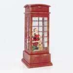 Φαναράκι Πλαστικό Κόκκινο Τηλεφωνικός Θάλαμος Με Άγιο Βασίλη Μπαταρίας & Τροφοδοτικό Με Χρονοδιακόπτη 10,5X25CM