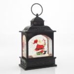 Φαναράκι Πλαστικό Με Άγιο Βασίλη Φωτιζόμενο Led Μπαταρίας Με Χρονοδιακόπτη 13,3X8X21CM