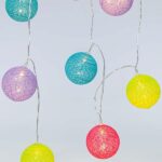 Χριστουγεννιάτικα Λαμπάκια 10 LED Με Τροφοδοτικό Θερμό Λευκό Με Χρωματιστές μπάλες ΑΝΑ 15CM IP44