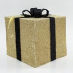 Κουτί Δώρου Υφασμάτινο Χρυσό Με Μαύρη Κορδέλα 50CM
