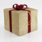 Κουτί Δώρου Υφασμάτινο Χρυσό Με Μαύρη Κορδέλα 50CM
