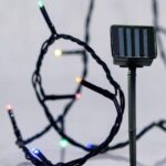 Χριστουγεννιάτικα Λαμπάκια 96 Led Με Ηλιακό Συλλέκτη 100cm Χρωματιστά Πράσινο Καλώδιο