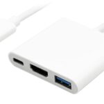 Converter USB Type-C σε HDMI + Type-C + USB 3.0 PTH-042 4K, λευκό