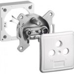 Πρίζα TV/R/SAT Τερματική Χωνευτή με προσθηκη και καπακι λευκο