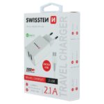 Τροφοδοτικό USB 2 Port 2x5V/2.1A SWISSTEN Με Καλώδιο Micro USB