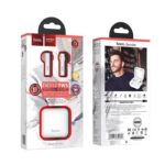 Bluetooth Wireless Hands Free Hoco DES12 V5.0 Εναλλαγή Master/Slave Touch Control Συμβατότητα με Siri Google Assistant Λευκό