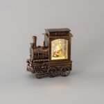 Πλαστικό Τρενάκι Με Άγιο Βασίλη Στο Εσωτερικό του Με Μετασχηματιστή ή Μπαταρία 16,5X8X17CM