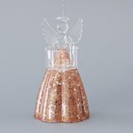 Γυάλινος Άγγελος Διάφανο-Ρόζ 7,5X8X14CM