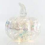 Διακοσμητική Κολοκύθα Γυάλινη Φωτιζόμενη 12cm