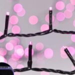 Χριστουγεννιάτια Λαμπάκια 240Led Ρόζ Με 8 Προγράμματα Πράσινο Καλώδιο