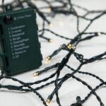 Χριστουγεννιάτικα Λαμπάκια 96 LED 8 Προγρ Θερμό/Ψυχρό Λευκό Πράσινο Καλώδιο IP44