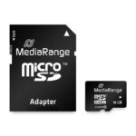 Κάρτα Μνήμης Micro SDHC 16GB MediaRange Class 10+Adaptor