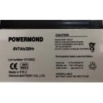 Μπαταρία Μολύβδου 6V/7Ah POWERMOND