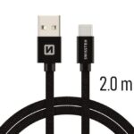 Καλώδιο USB AM*/ TYPE C 2M SWISSTEN Μαύρο SW71521301