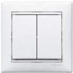 Διακόπτης Χωνευτός Διπλός K/R ST-II Λευκός