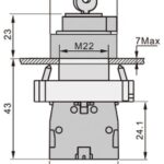Διακόπτης Περιστροφικός Φ22 0-1 1NO Με Κλειδί Μαύρος BG21 KND