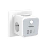 Πολύπριζο TESSAN 6 IN 1 1xSCHUKO 1xEU SOCKET 3xUSB 1xTYPE-C