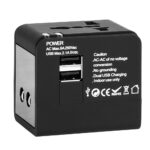 Adaptor Universal Travel With 2 USB Ports AC 6A Μαύρο LAMTECH