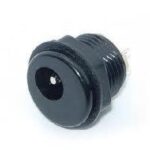 Τζάκ DC Σασσί Στρογγυλό Πλαστικό 2.1mm με Παξιμάδι