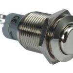 Διακόπτης Πατητός Φ16/Ιnox R1711 Mεταλικός DPDT 2NO+2NC