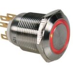 Μπουτόν Πατητό Φ19 R1900 Μεταλικό+Φωτεινή Ροδέλα