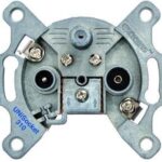 Πρίζα TV SAT Διελεύσεως Χωνευτή 3 Οπών Spaun