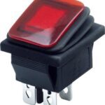 Διακόπτης Κούνιας Φαρδύς με Λαμπάκι 4P 250V 16A KCD4-201NW