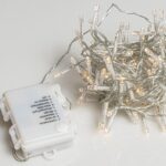 Χριστουγεννιάτικα Λαμπάκια 100LED 8 Προγράμματα Και Χρονοδιακόπτη Θερμό Λευκό Διάφανο Καλώδιο